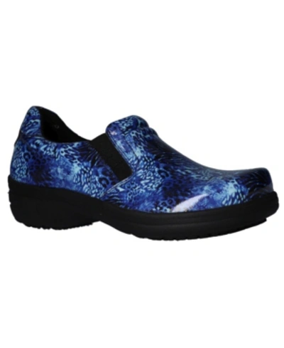 Shop Easy Street Easy Works  Women's Bind Clogs In Blue Mosaic Patent