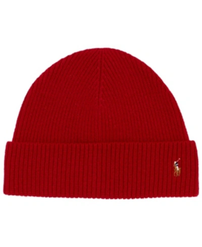 Shop Polo Ralph Lauren Men's Signature Cold Weather Cuff Hat In Rl 2000 Red
