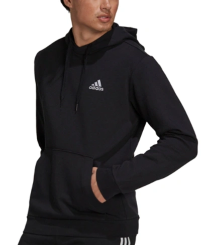 Shop Adidas Originals Men's Feel Cozy Essentials Fleece Pullover Hoodie In Black