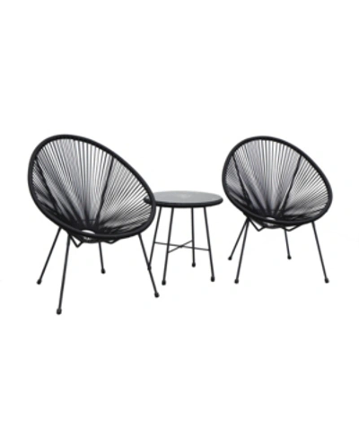 Shop Dukap Sassio 3 Piece Conversation Patio Set In Black