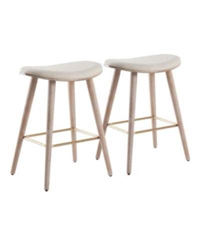 Shop Lumisource Saddle Counter Stool In Cream