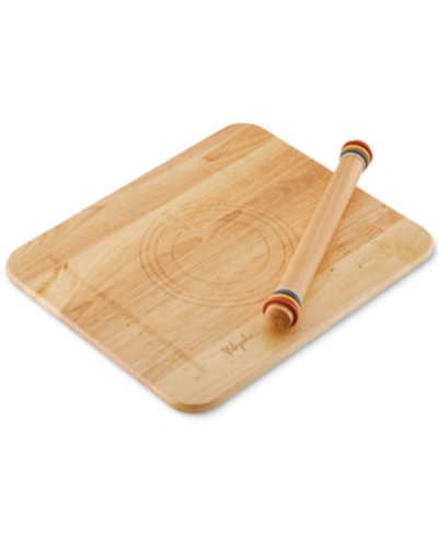 Shop Ayesha Curry Pantryware Rolling Pin & Pie Board Set In Parawood