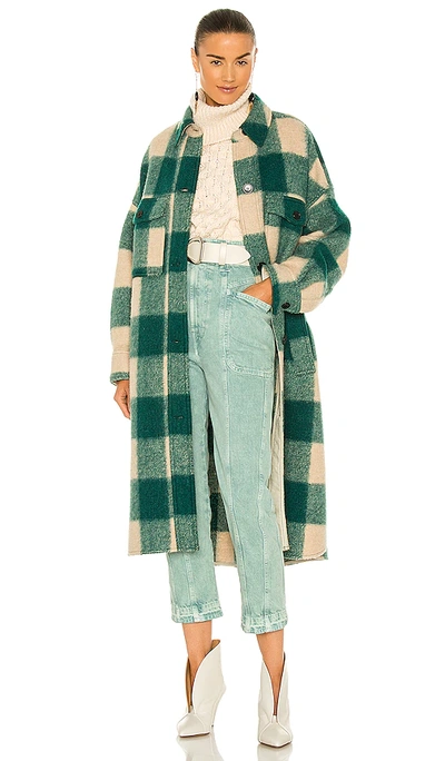 Isabel Étoile Oversized Checked Flannel Coat In | ModeSens