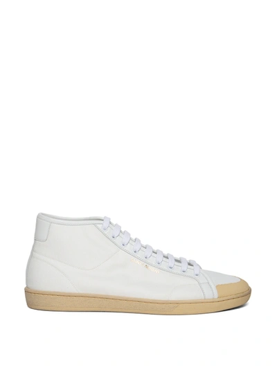 Shop Saint Laurent Sl39 Mid-top Sneakers White