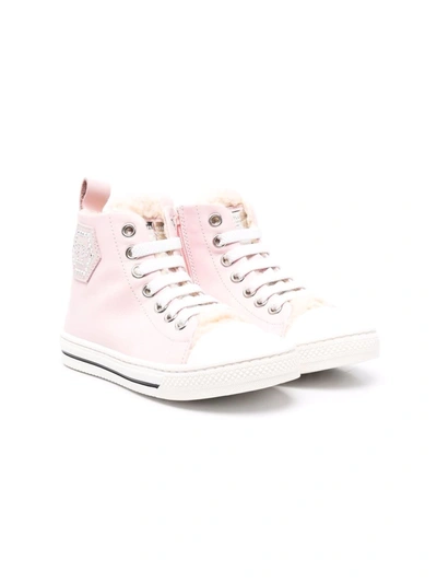 Shop Philipp Plein Megastar High-top Sneakers In Pink