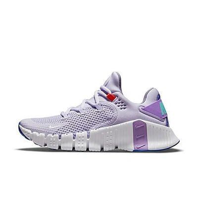 Shop Nike Women's Free Metcon 4 Training Shoes In Pure Violet/white/lilac/violet Haze/racer Blue/orange
