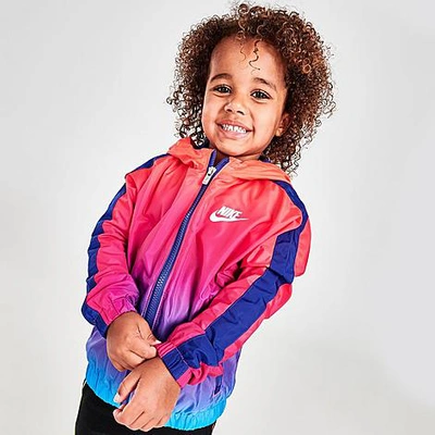 Shop Nike Kids' Toddler Windrunner Rise Woven Wind Jacket Size 3 Toddler 100% Polyester/taffeta In Deep Royal Blue/multi