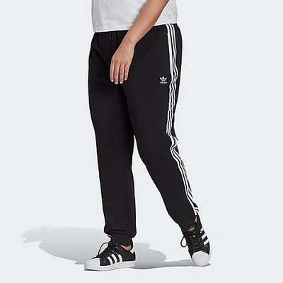 Shop Adidas Originals Adidas Women's Originals Slim Cuffed Jogger Pants (plus Size) In Black/white