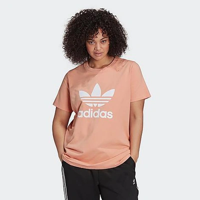 Shop Adidas Originals Adidas Women's Originals Adicolor Classics Trefoil T-shirt (plus Size) In Ambient Blush