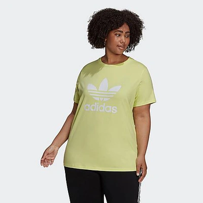 Originals Adidas Women's Originals Adicolor Classics Trefoil T-shirt (plus Size) In Yellow | ModeSens