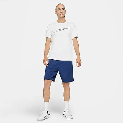 Shop Nike Men's Dri-fit Veneer Shorts In Blackened Blue/game Royal/heather/black
