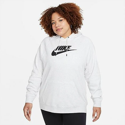 Shop Nike Women's Sportswear Essential Hoodie (plus Size) In Birch Heather/black