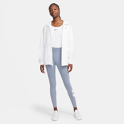 Shop Nike Women's Sportswear Essential High-waisted Leggings In Ashen Slate/white