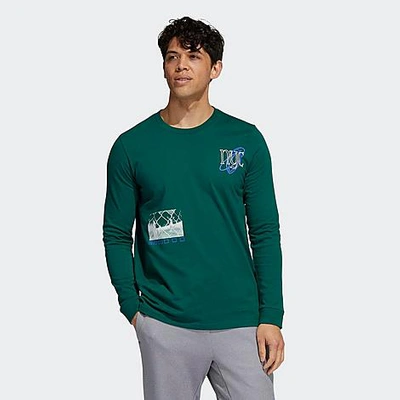 Adidas Originals Adidas Men's New York Open Source Long-sleeve Graphic  T-shirt In Collegiate Green | ModeSens