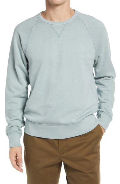 Shop Madewell Garment Dyed Crewneck Sweatshirt In Glassware Blue