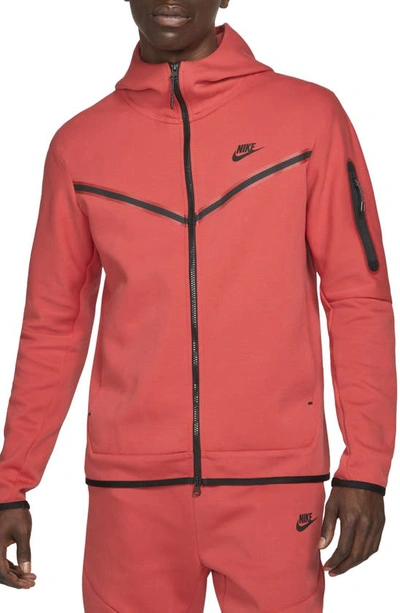 Shop Nike Sportswear Tech Fleece Zip Hoodie In Lobster/ Black