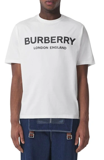 Shop Burberry Letchford Logo Graphic Tee In White