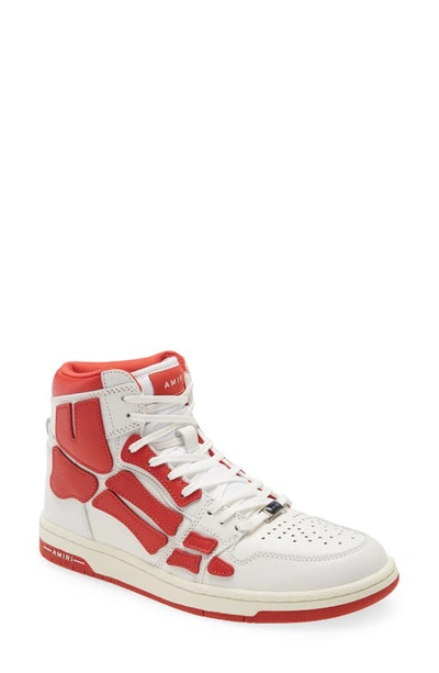 Shop Amiri Skel High Top Sneaker In White/ Red