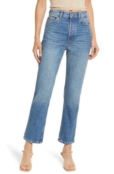 Shop Reformation Cynthia Mushroom High Waist Straight Leg Jeans In Colorado