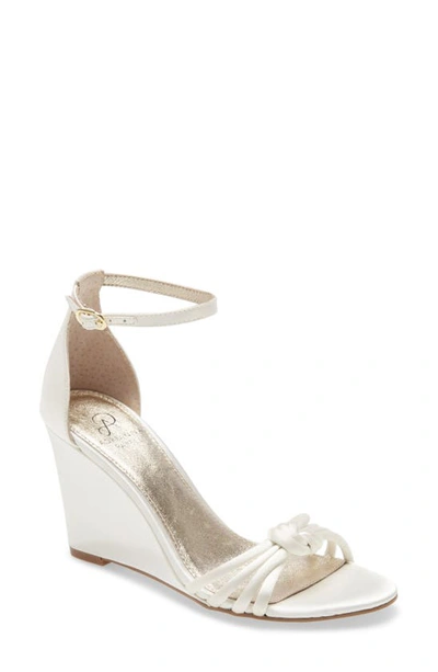Shop Adrianna Papell Athena Wedge Sandal In Ivory Fabric