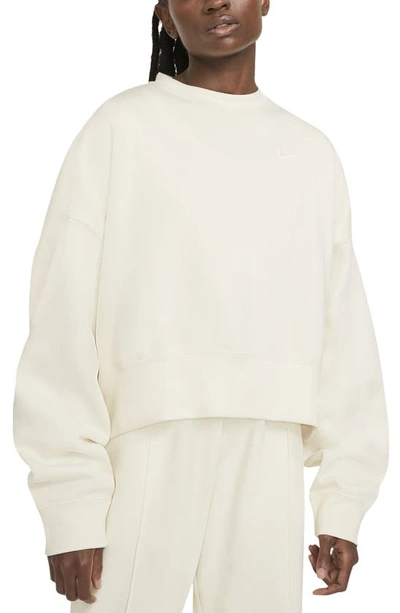 Shop Nike Sportswear Crewneck Sweatshirt In Coconut Milk/ White