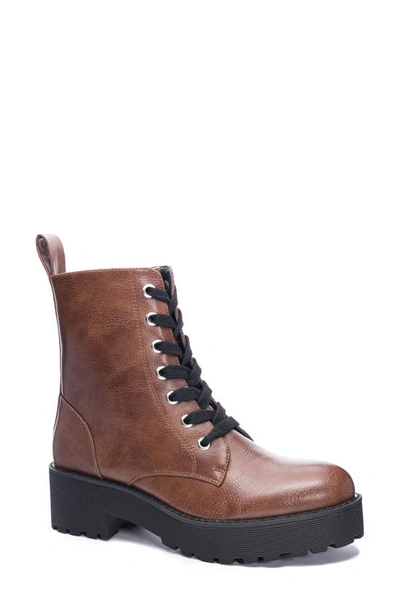 Shop Dirty Laundry Mazzy Lace-up Boot In Brown Smooth