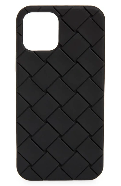 Shop Bottega Veneta Embossed Intrecciato Iphone 12 Pro Case In Black