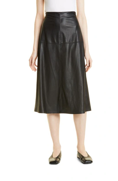 Shop Max Mara Carioca Faux Leather Skirt In Black