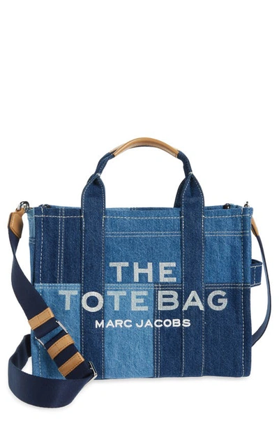 Shop Marc Jacobs The Denim Medium Tote Bag In Blue Denim