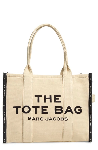 Shop Marc Jacobs The Jacquard Large Tote Bag In Warm Sand