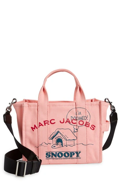 Marc Jacobs Peanuts The Snoopy Cotton Canvas Mini Tote Bag Pink New