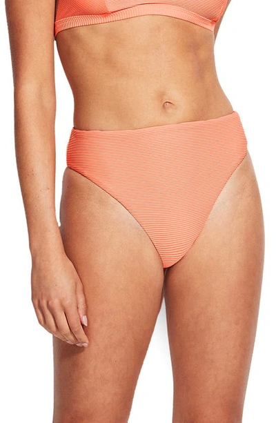 Shop Seafolly Essentials High Waist Bikini Bottoms In Papaya Punch