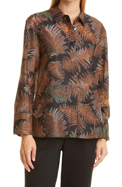 Shop Kobi Halperin Nina Embellished Cotton & Silk Blouse In Black Multi