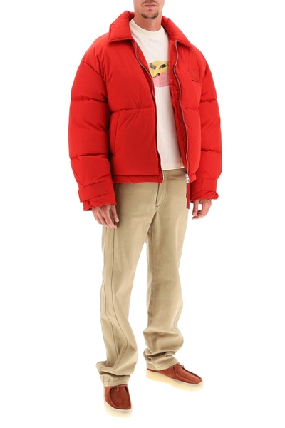 Shop Jacquemus La Doudoune Flocon Down Jacket In Red