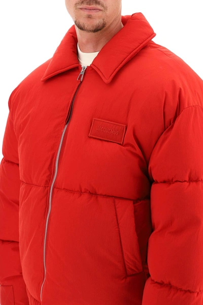 Shop Jacquemus La Doudoune Flocon Down Jacket In Red