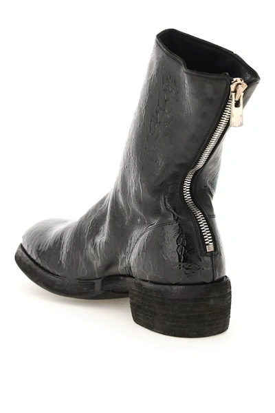 Shop Guidi Wet-effect Boots In Black,green,white