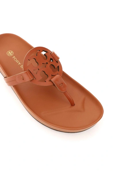 Shop Tory Burch Miller Cloud Leather Mules In Brown