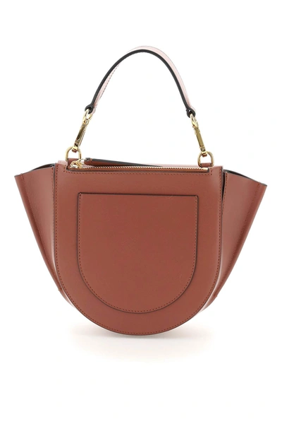 Shop Wandler Hortensia Mini Leather Bag In Brown