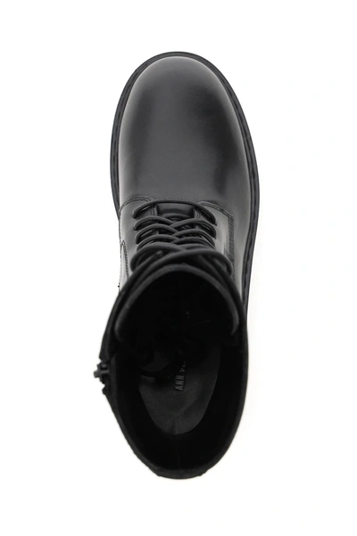 Shop Ann Demeulemeester Alec Leather Combat Boots In Black