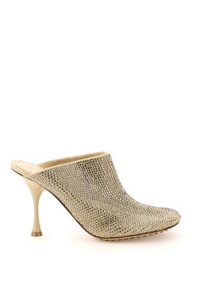 Shop Bottega Veneta Sparkle Dot Sock Mule In Beige