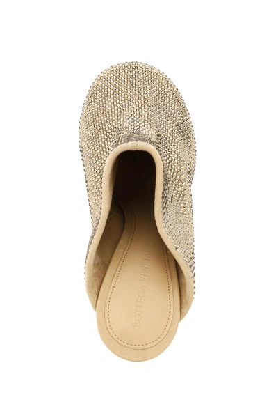 Bottega Veneta Sparkle Dot Sock Mule In Beige