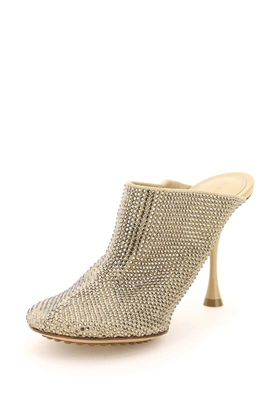 Shop Bottega Veneta Sparkle Dot Sock Mule In Beige