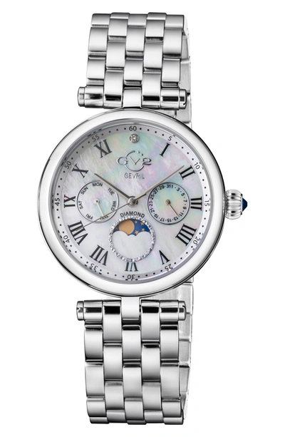 Shop Gv2 Florence Diamond Bracelet Watch, 36mm In Silver