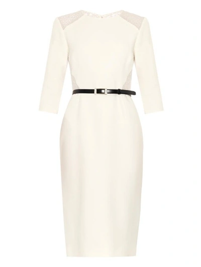 Jason Wu Crepe And Lace-panel Dress In White