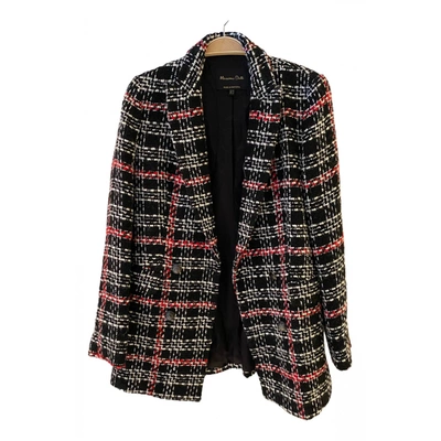 Pre-owned Massimo Dutti Tweed Blazer In Black | ModeSens