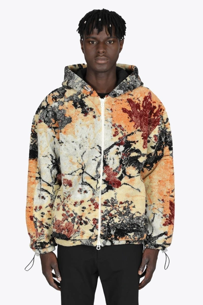 Shop Bonsai Multicolor Autumn Leaves Fleece Hooded Jacket