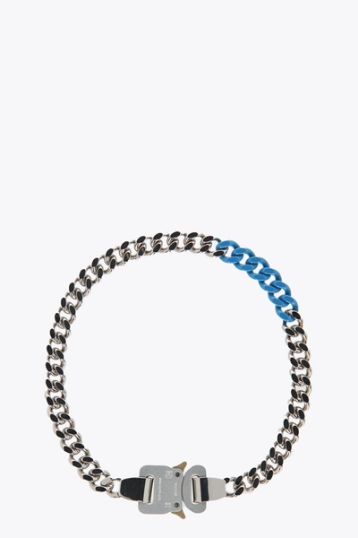 Shop Alyx Colored Links Buckle Necklace In Argento/blu