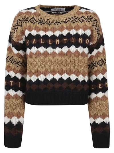 Shop Valentino Sweater In Cream Nero