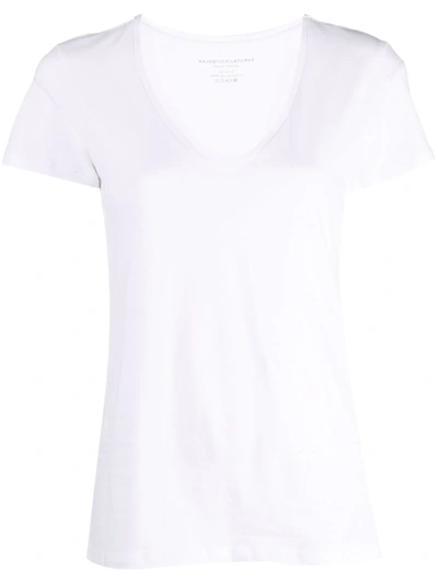 Shop Majestic V-neck T-shirt In Weiss