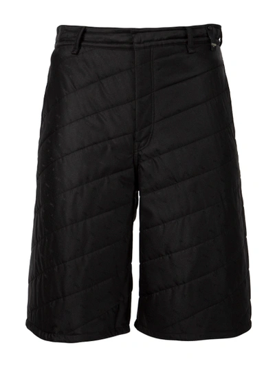 Shop Fendi Silk Padded Bermuda Shorts In Black